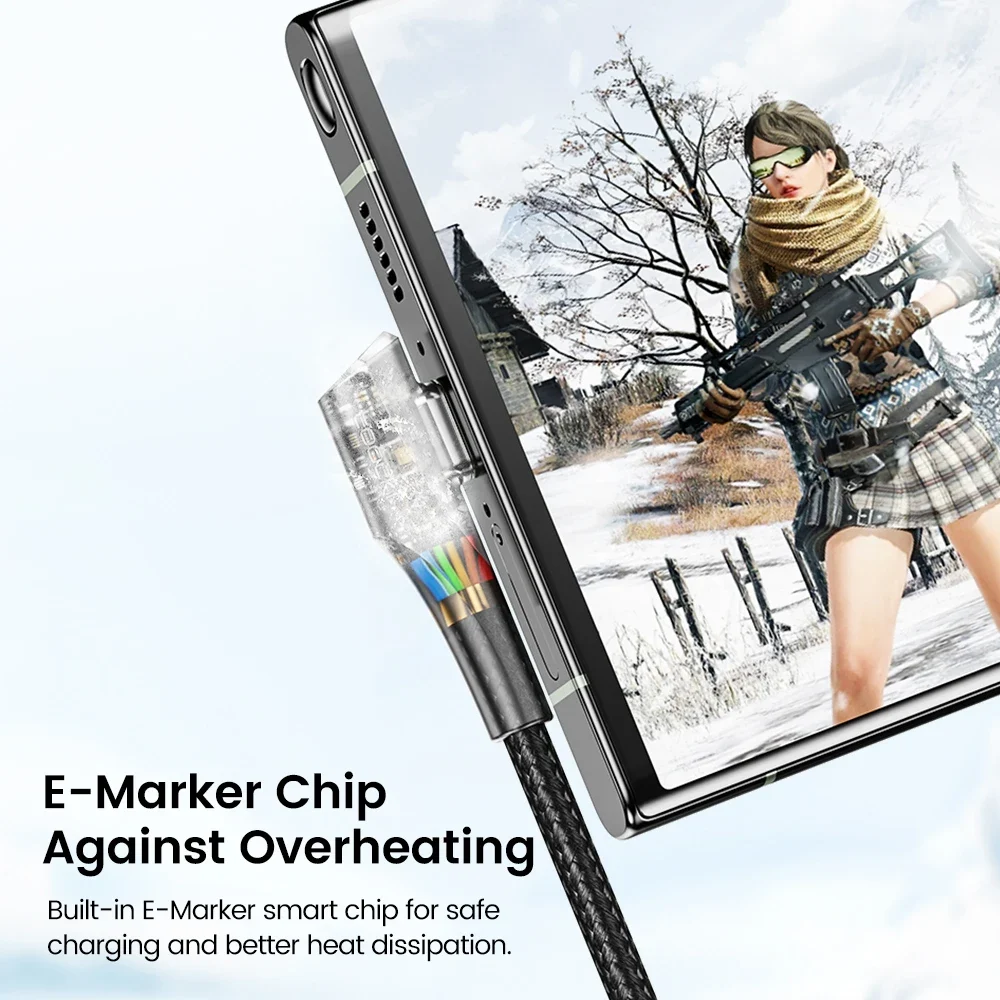 Toocki Double Elbow USB Type C To Type C Cable 100W 60W Fast Charging For Huawei Xiaomi Samsung Macbook USB C To C Gaming Cable - Image 3