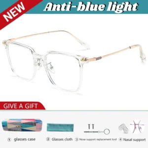 VICKY Simple Fashion Large Frame Geometric Square Glasses Can Be Customized Prescription Anti-blue Light Glasses Reading Glasses
