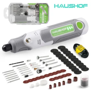 HAUSHOF 3.6V Mini Cordless Electric Rotary Tool With Charger 3-speed Electric Grinder Machine Polishing Tools & 68 Accessories