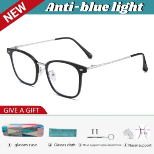 VICKY Fashion New Simple Men's Anti-blue Light Glasses TR 90 Women's Myopia Glasses Can Be Customized Prescription HM878