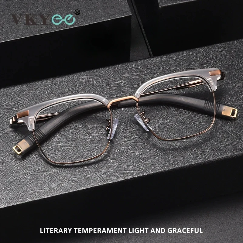 VICKY Fashion New Geometric Design Men's Anti-Blue Light Glasses Customizable Prescription Women's Reading Glasses SS-107 - الصورة 2