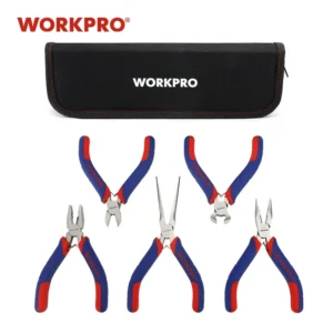 WORKPRO 5/7PC Mini Set Mini Pliers Basics Plier Tools Set Diagonal Pliers Cutter DIY Plier Set with Pouch<span> - </span>5PC Mini Pliers