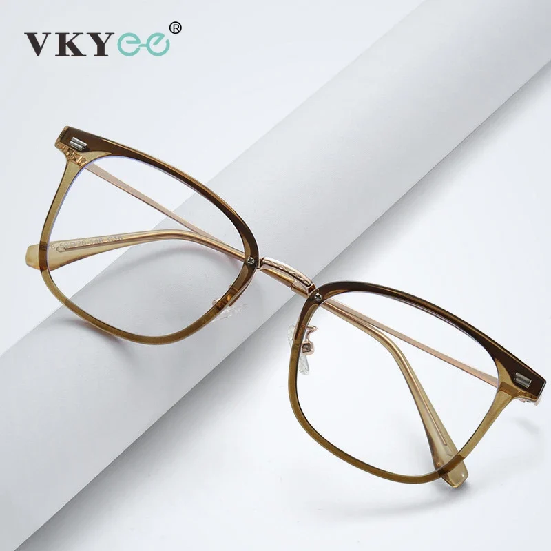 VICKY Fashion New Simple Men's Anti-blue Light Glasses TR 90 Women's Myopia Glasses Can Be Customized Prescription HM878
