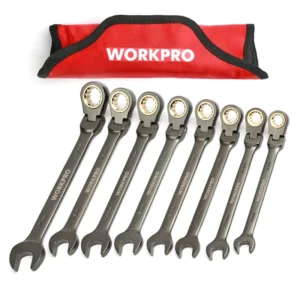 WORKPRO 8PC Wrench Set Flex-head Ratcheting Combination Wrenches Metric/SAE Ratchet Spanners Set Car Repair Tools<span> - </span>SAE