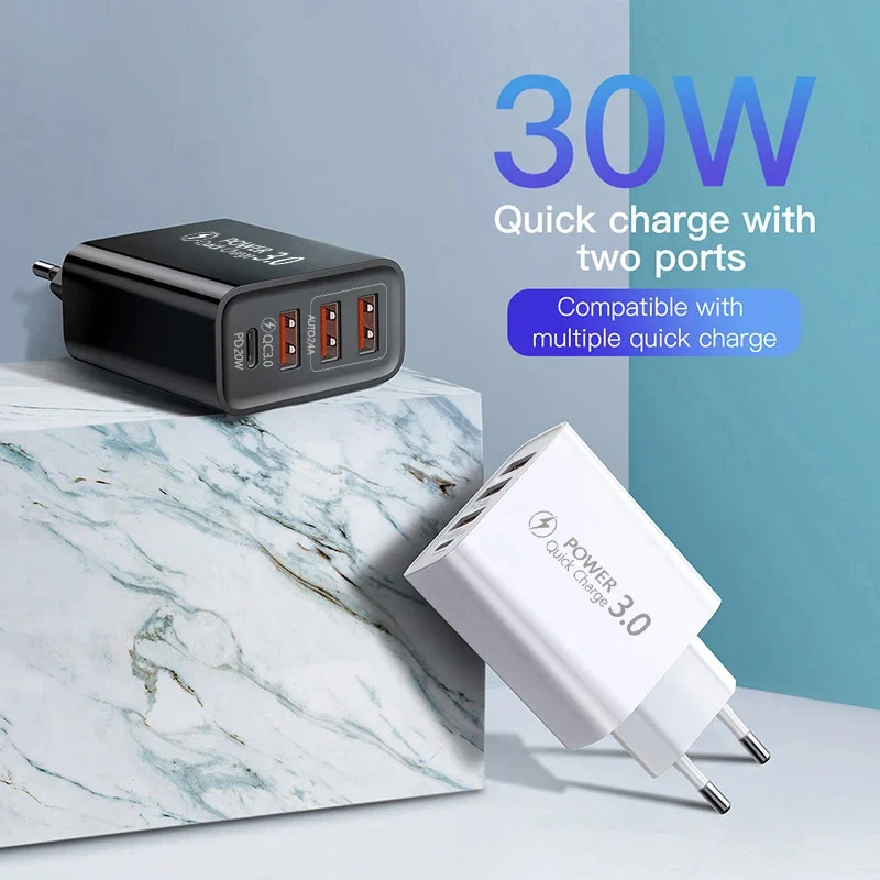 OLAF 60W USB Fast Charger Type C Mobile Phone USB C Charger 4 Ports PD Quick Charge 3.0 Power Adapter For iPhone Samsung Xiaomi - Image 6