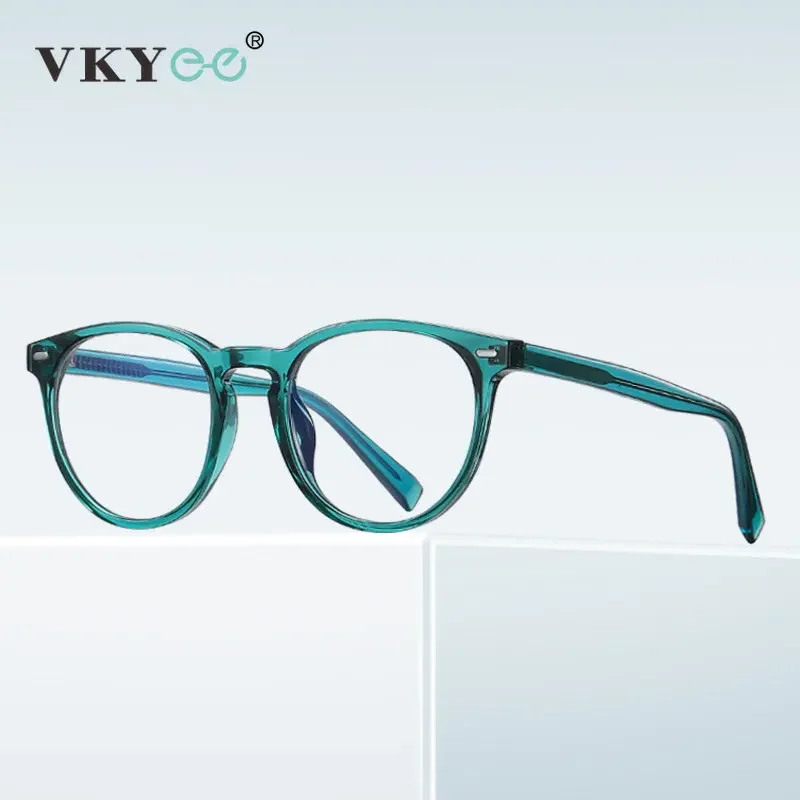 VICKY Unisex Retro Round Myopia Prescription Reading Glasses Women Anti Blue Light Blocking Optical Eyeglasses Frame Men PFD2117 - الصورة 4