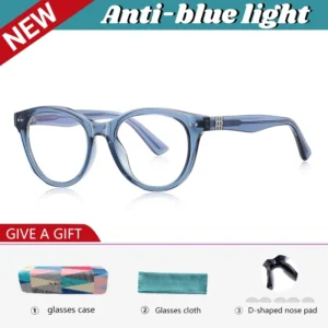 VICKY New Fashion Round TR90 Computer Blue Light Blocking Frames Reading Glasses Men Can Be Customized Prescription PFD2231