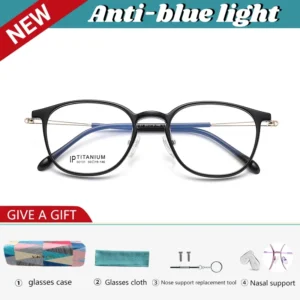 VICKY New Fashion Geometric Round Design TR Men's Eyewear Simple Women's Anti-Blue Light Glasses Customizable Prescription 50131