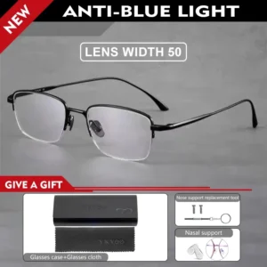 VICKY Pure Titanium Half Frame Ultra-light Simple Glasses Frame Men's Business Half Frame Can Be Customized Prescription Glasses