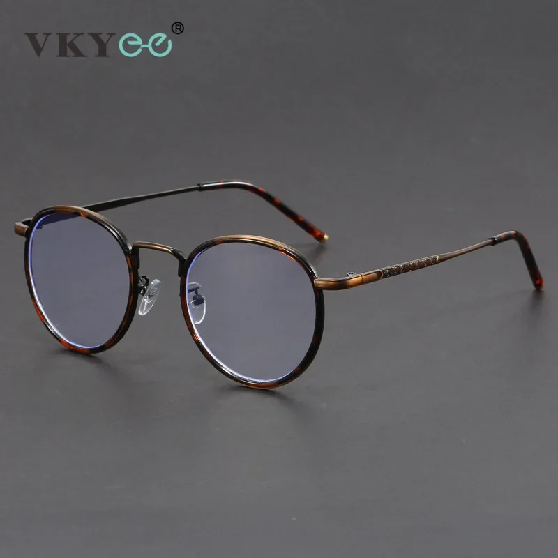 VICKY New Retro Round Geometric Design Men's and Women's Anti-blue Light Reading Glasses Can Be Customized Prescription 1043 - الصورة 2