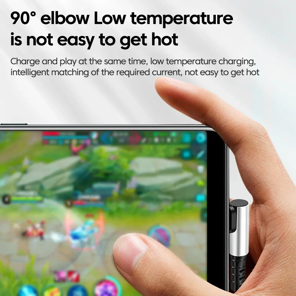 25CM 50CM Elbow USB Type C Short Cable Fast Charging 6A 90 Degree USB C To USB C Cable For iphone 15 Android Type-C Data Wire - الصورة 3