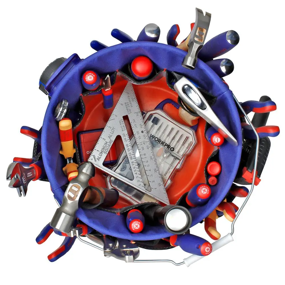 WORKPRO 5 Gallon Bucket Tool Organizer Bucket Boss Tool Bag with 51 Pockets Fits to 3.5-5 Gallon Bucket (Tools Excluded) - الصورة 3