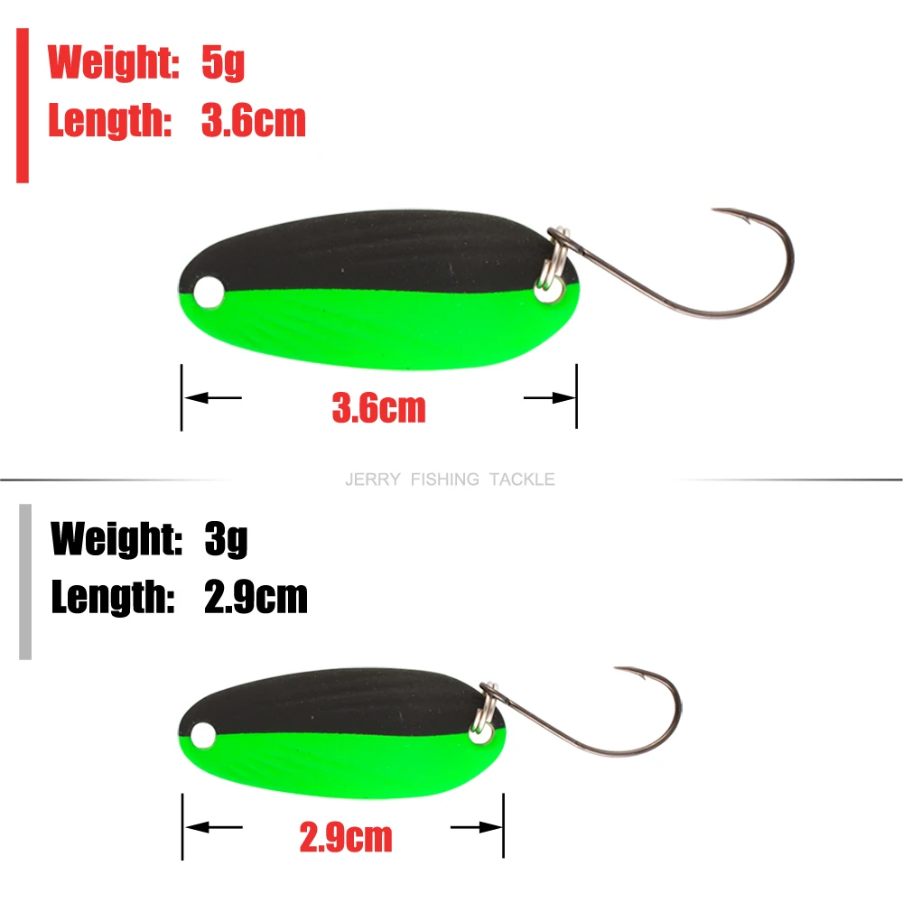 Jerry Triones 3g 5g High Quality Fishing Spoons Single Hook Trout Spoons Area Trout Fishing Lures Two Side Color Hard Lures - الصورة 3