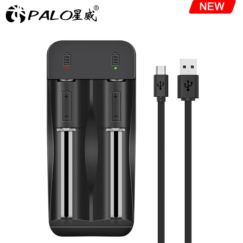 Palo 14500 18650 18500 3.7V lithium rechargeable battery charger LED smart charger for 3.7V li-ion battery 14500 18550 16340