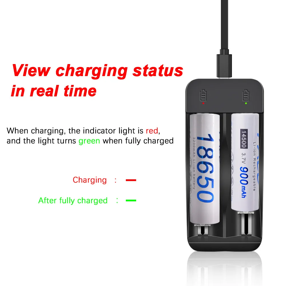 Palo 14500 18650 18500 3.7V lithium rechargeable battery charger LED smart charger for 3.7V li-ion battery 14500 18550 16340 - Image 2