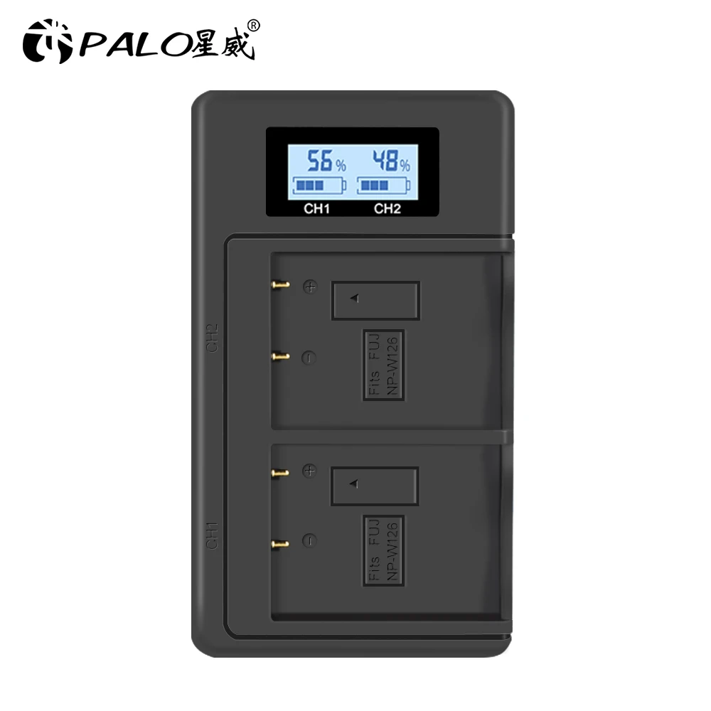 PALO USB fast charge smart LCD digital charger for NPW126 NP-W126 battery Fujifilm HS50 HS35 HS30 EXR XA1 XE1 X-Pro1 XM1 X-T10 - الصورة 2