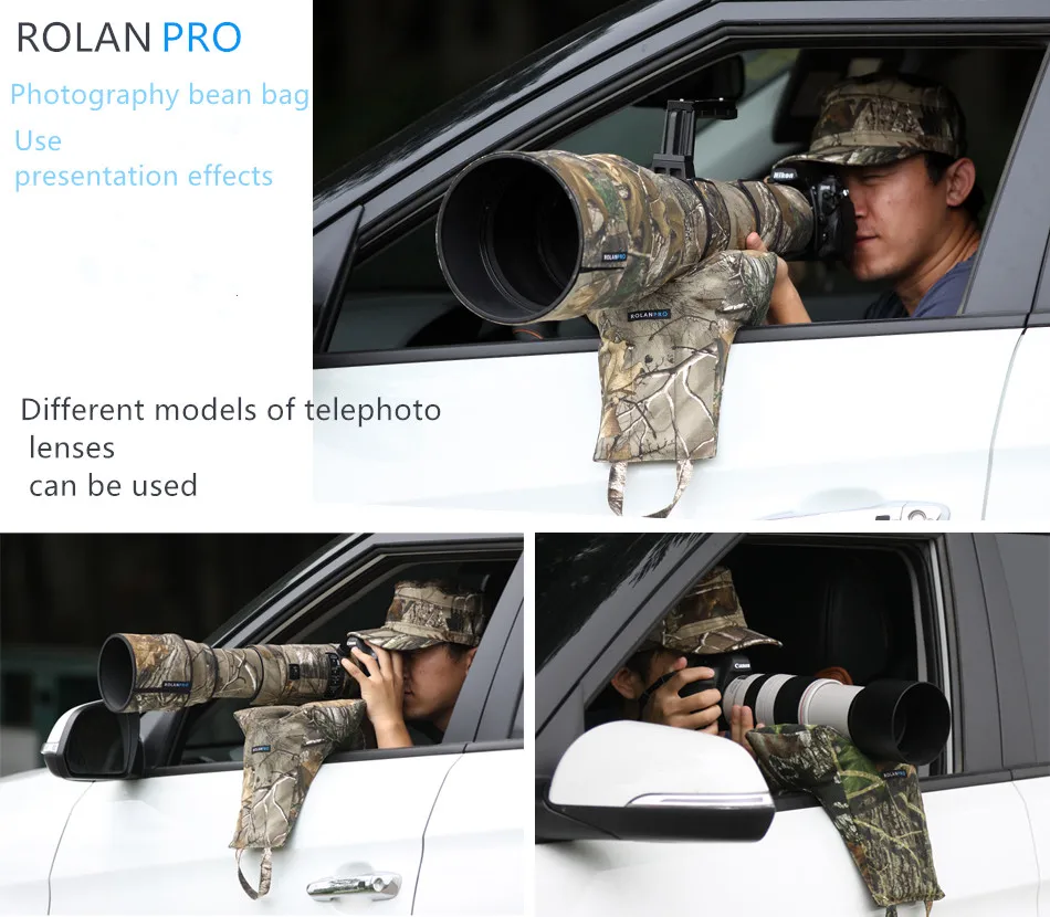 ROLANPRO SLR telephoto lens Gun Window Pillow Photographic Bean Bag( With zipper should be self loading) Empty Bag - Image 2