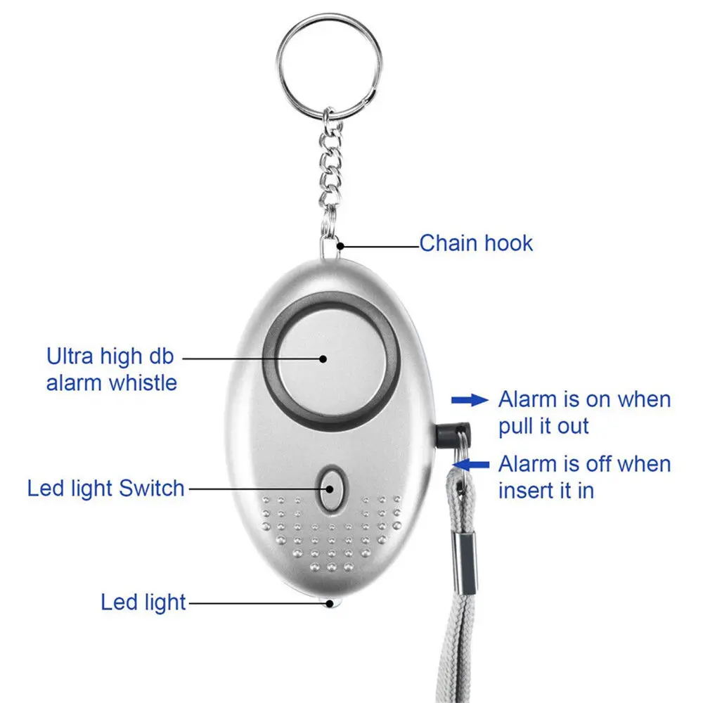 130db Self Defense Alarm Personal Defense Siren Anti-attack Security for Women Kids Personal Security Loud Alert Attack Panic - الصورة 5