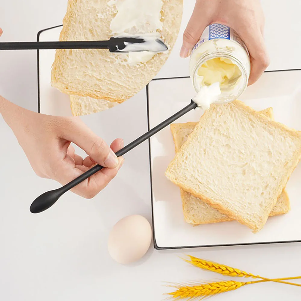 Silicone Batter Spatula Tools Lengthen Mini Soft Jar Cake Cream Jam Scrapers Makeup Spatulas Butter Knife Kitchen Accessories - الصورة 3