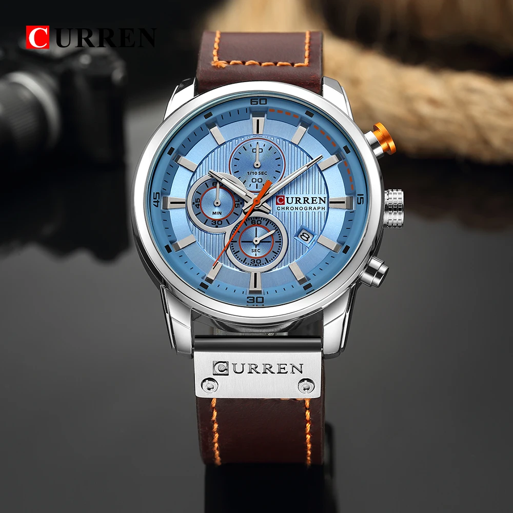 Top Brand Luxury CURREN Fashion Leather Strap Quartz Men Watches Casual Date Business Male Wristwatches Clock Montre Homme - Image 3