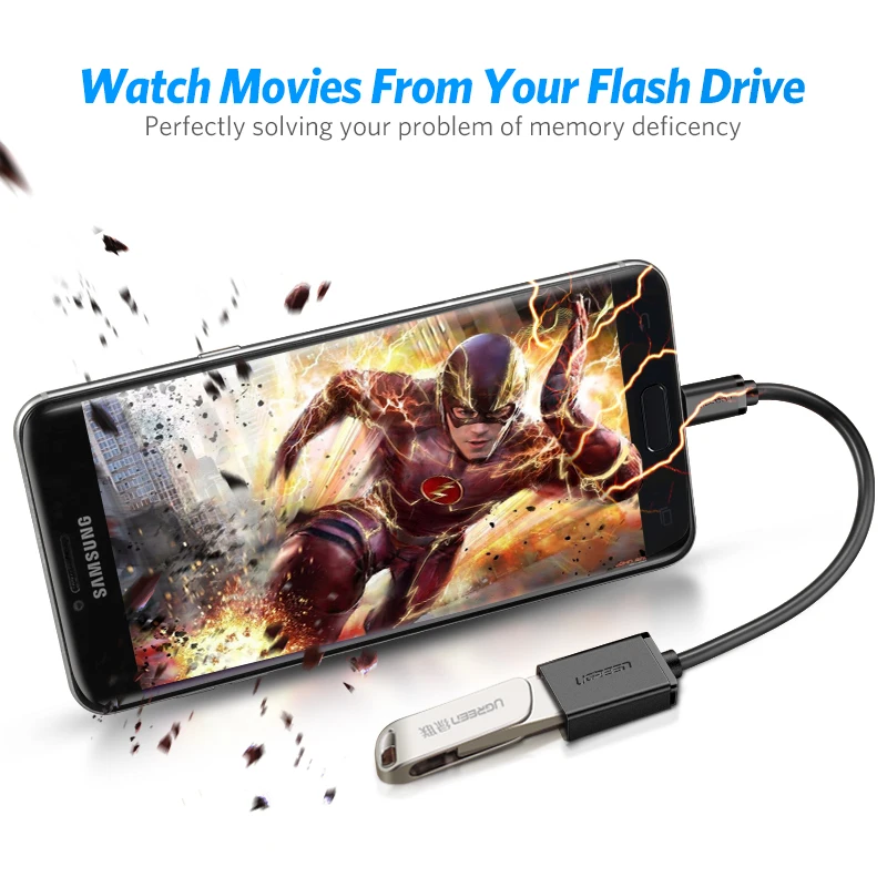Ugreen Micro USB OTG Cable Adapter for Xiaomi Redmi Note 5 Micro USB Connector For Samsung S6 Tablet Android USB 2.0 OTG Adapter - الصورة 2