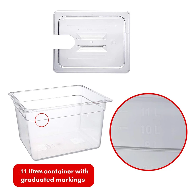 BioloMix Sous Vide 11L Container Bath with Lid for Circulator Sous Vide Culinary Cooker Fits Most of Sous vide ooker - Image 2