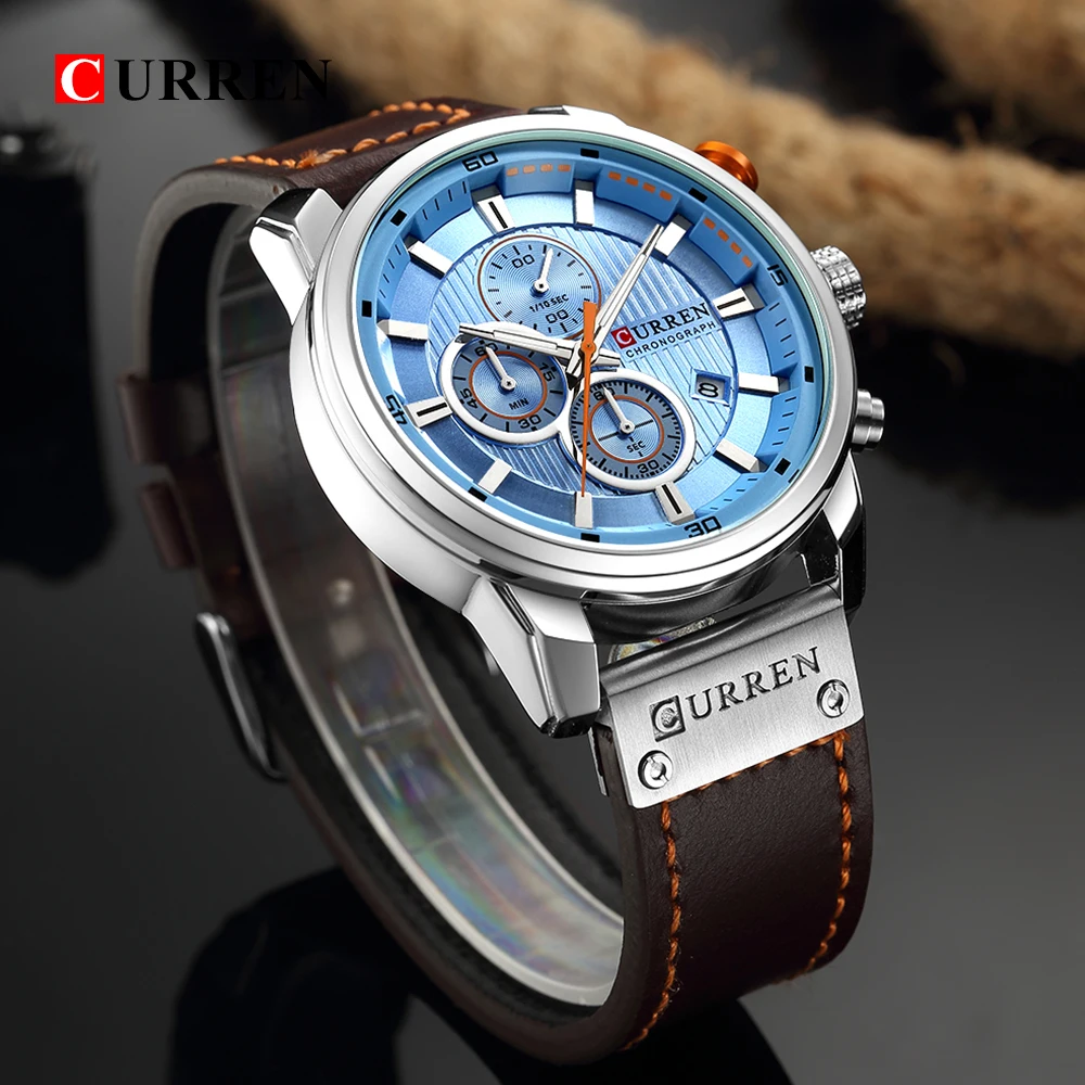 Top Brand Luxury CURREN Fashion Leather Strap Quartz Men Watches Casual Date Business Male Wristwatches Clock Montre Homme - Image 4