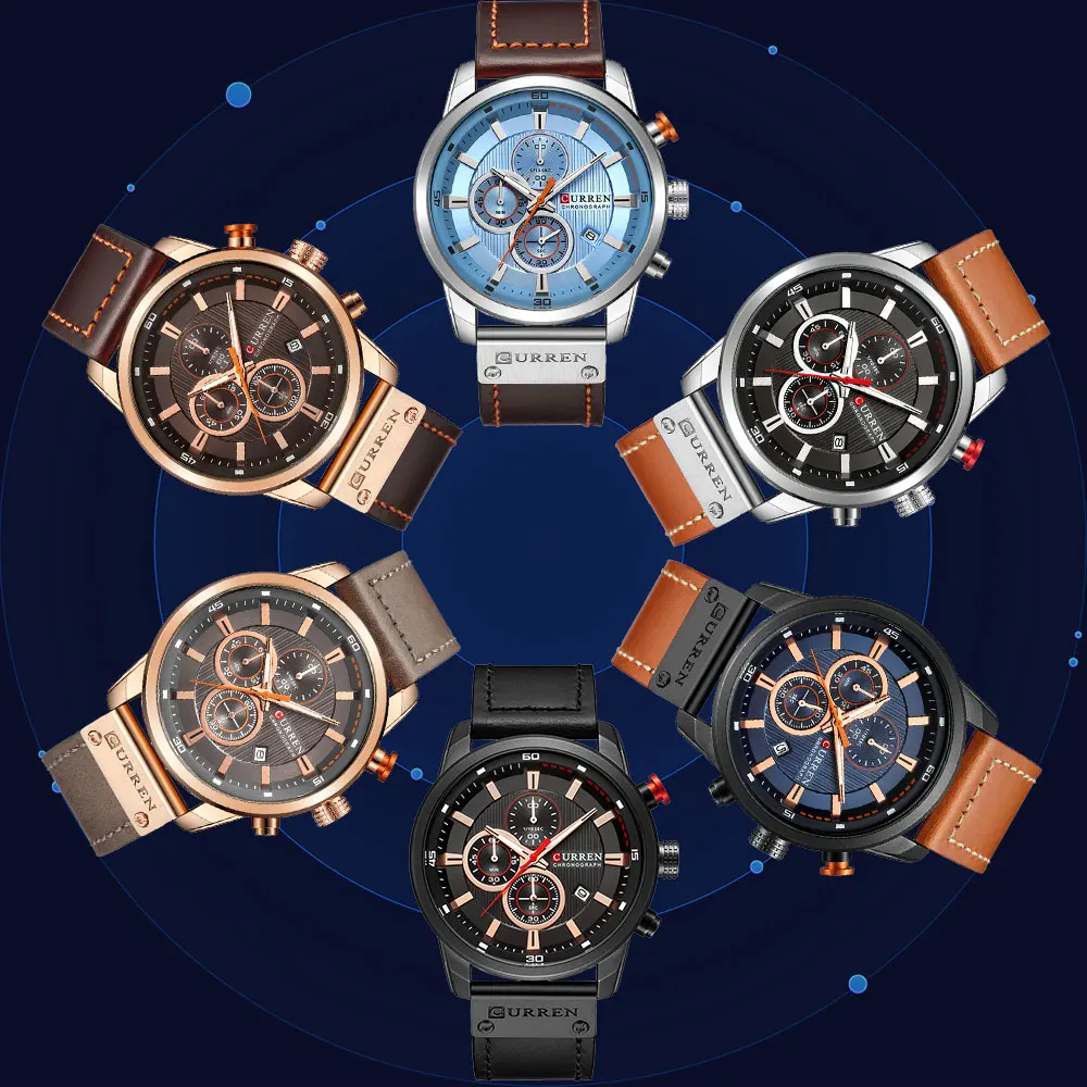 Top Brand Luxury CURREN Fashion Leather Strap Quartz Men Watches Casual Date Business Male Wristwatches Clock Montre Homme - Image 5