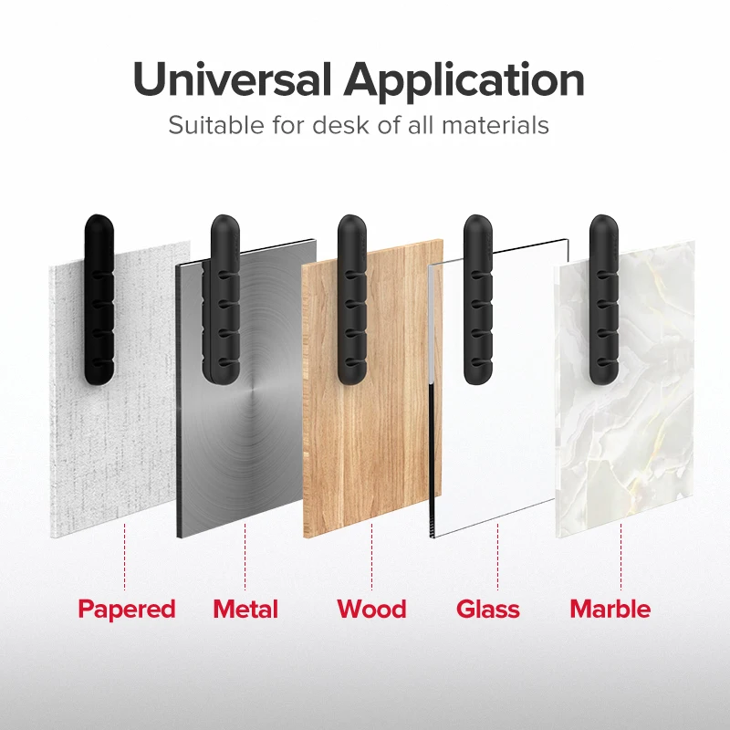 Ugreen Cable Organizer Silicone USB Cable Winder Flexible Cable Management Clips For Mouse Headphone Earphone Cable Holder - الصورة 5