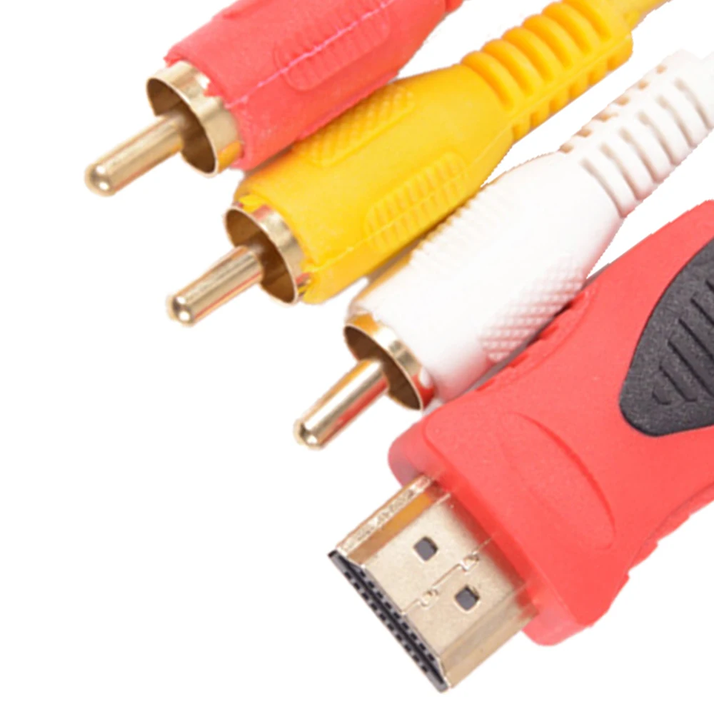 1.5M Conversion Converter HDMI-compatible to RCA Cable Male to 3 RCA AV Male AV Composite Male M/M Connector Adapter Cable Cord - الصورة 5