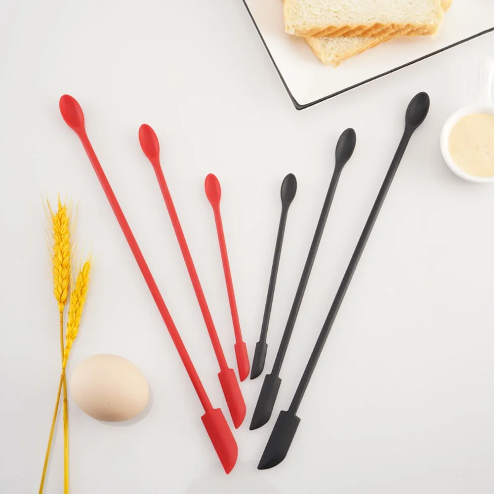 Silicone Batter Spatula Tools Lengthen Mini Soft Jar Cake Cream Jam Scrapers Makeup Spatulas Butter Knife Kitchen Accessories - الصورة 4