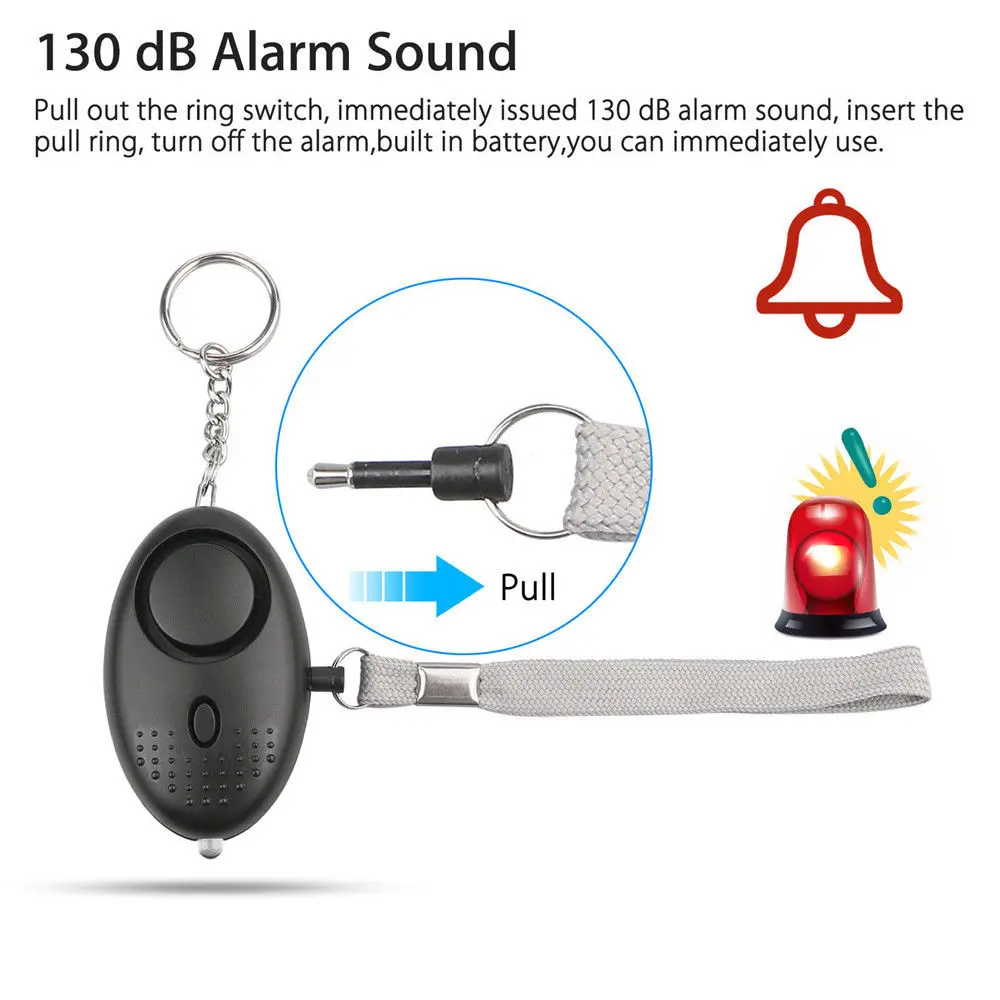 130db Self Defense Alarm Personal Defense Siren Anti-attack Security for Women Kids Personal Security Loud Alert Attack Panic - الصورة 4