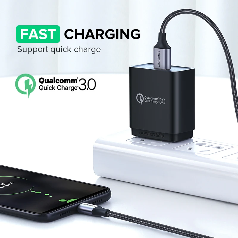 Ugreen Micro USB Cable 2A Nylon Fast Charging USB Type C Cable for Samsung Xiaomi HTC USB Charger Data Cable Mobile Phone Cable - الصورة 2