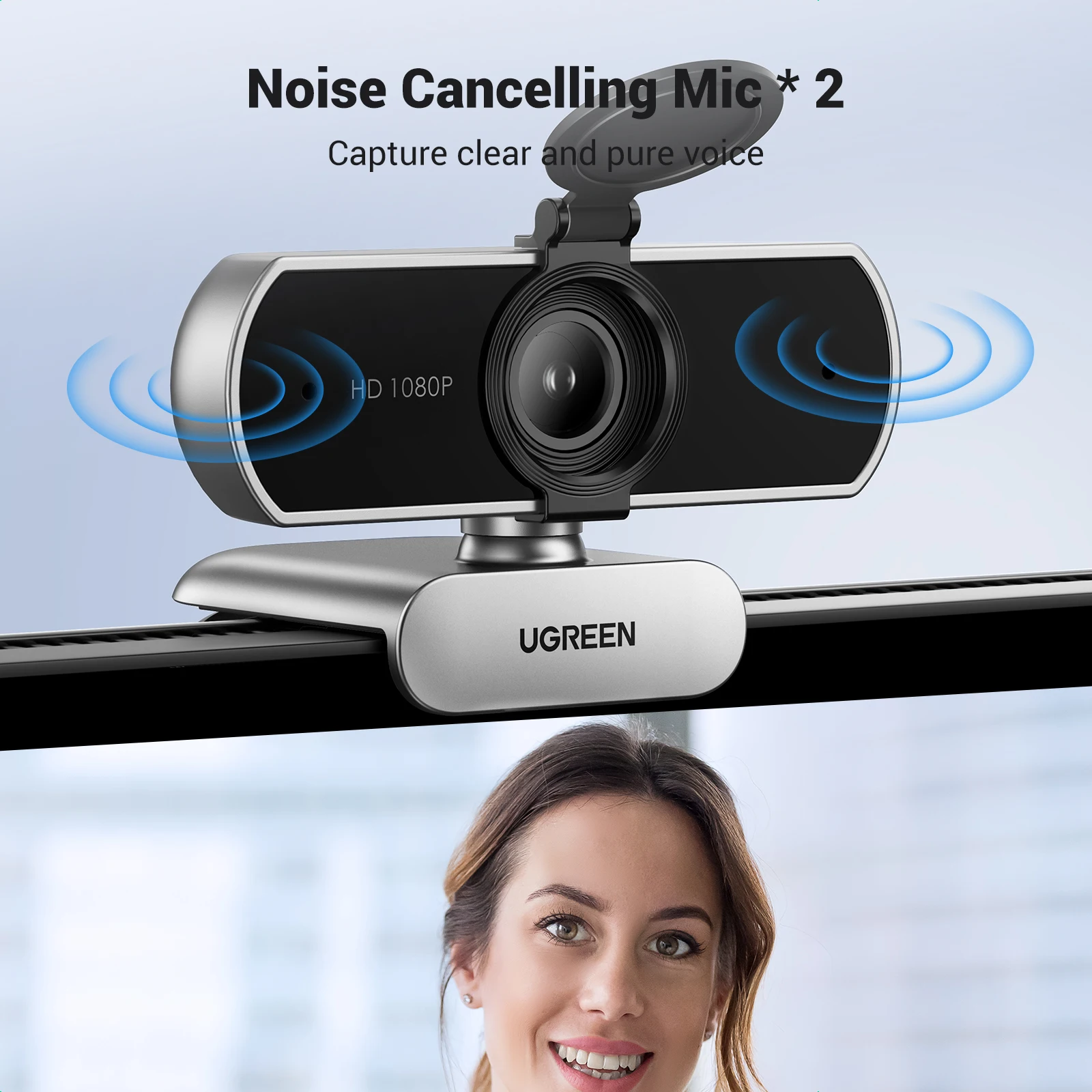 UGREEN 1080P Webcam with Microphone, Full HD USB Web Camera, 85° FOV, Noise-Canceling, Auto Light Correction, Video Webcam - Image 5