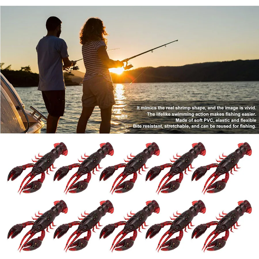 20pcs Crawfish Artificial Bait Shrimp Lobster Claw Lure For Bass Trout Pike Salmon Soft PVC Fishing Lures Swimbait 5.5cm/2.3g - Image 2