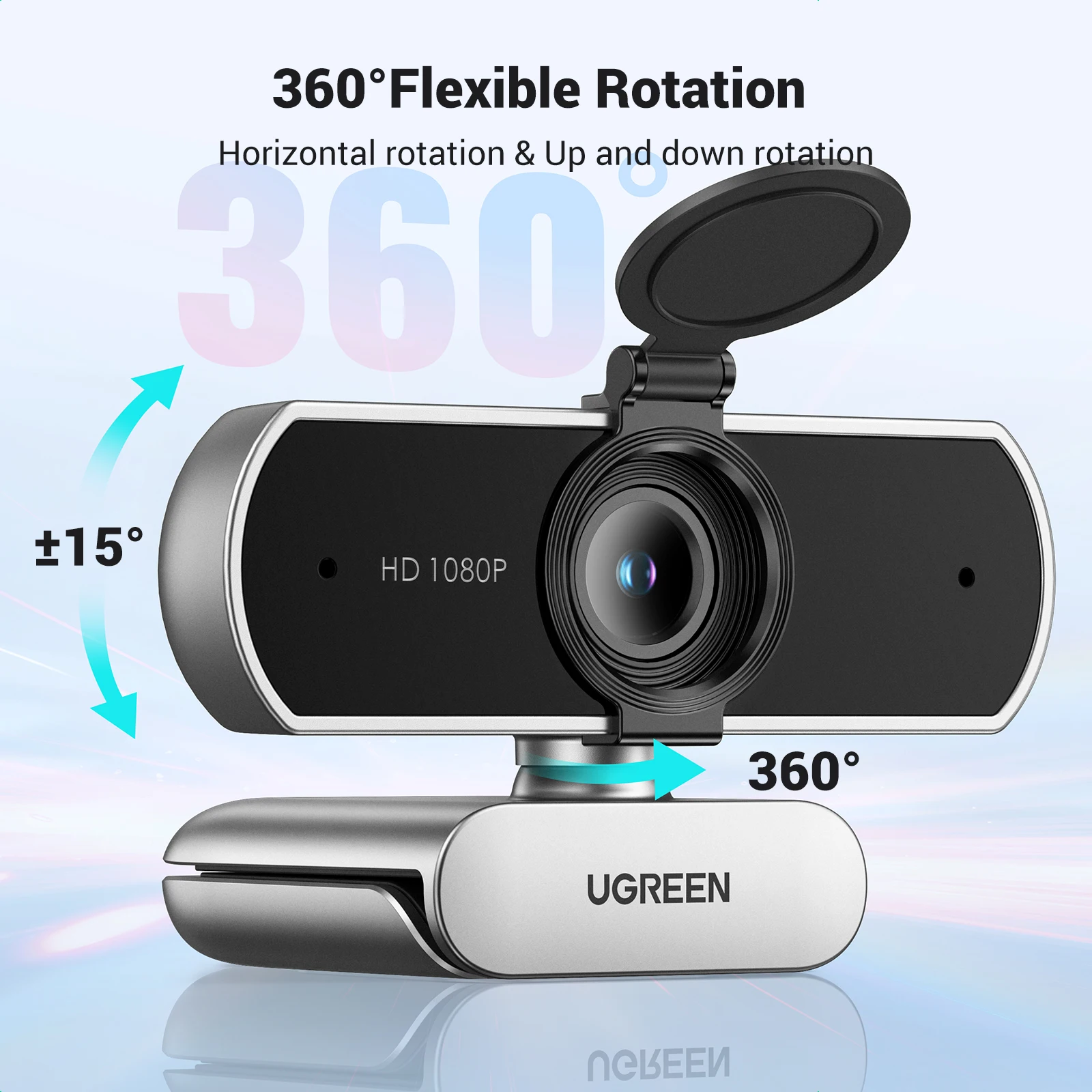 UGREEN 1080P Webcam with Microphone, Full HD USB Web Camera, 85° FOV, Noise-Canceling, Auto Light Correction, Video Webcam - Image 6