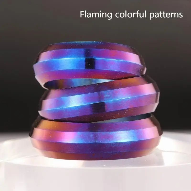 1PC EDC Pocket Tool Titanium Alloy Ring Band Ring Tail Ring Handmade Four-Sided Ring - الصورة 5