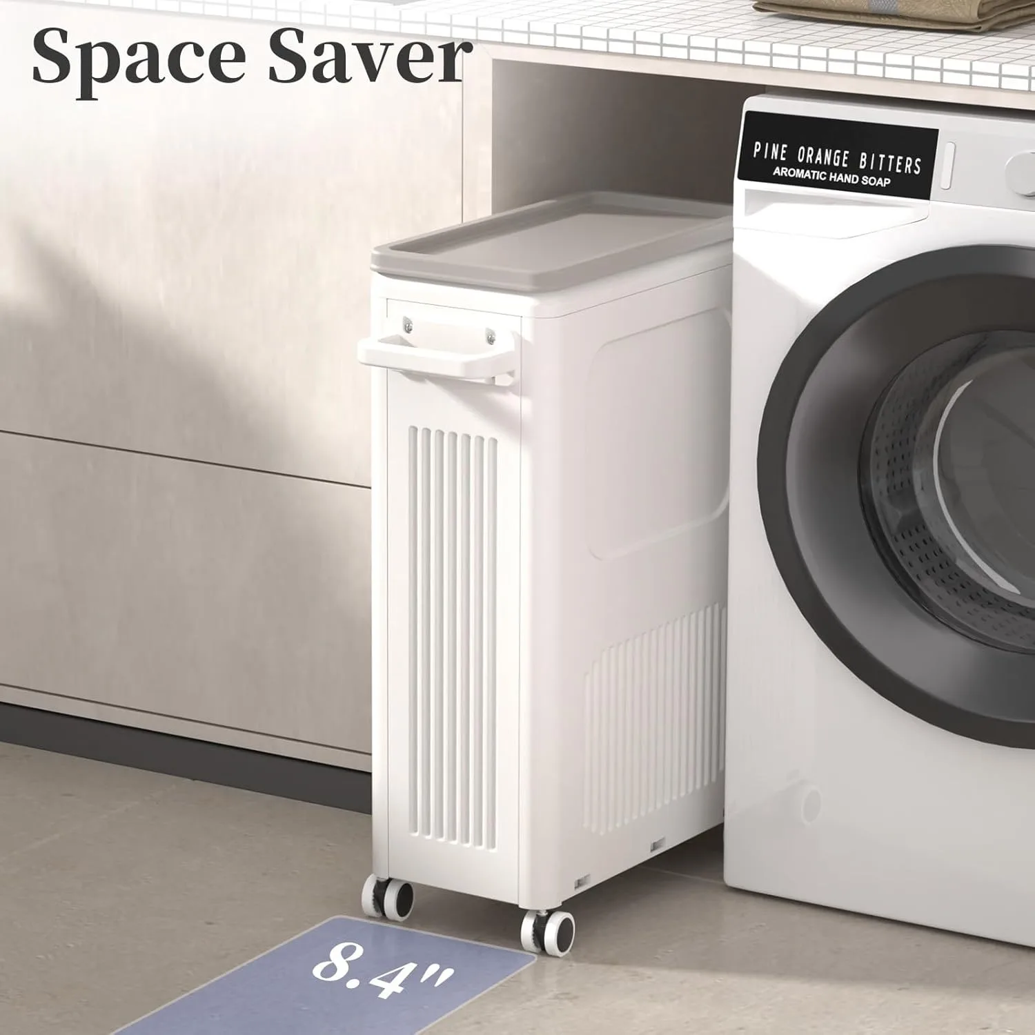 سلة غسيل بلاستيكية ثقيلة مع غطاء - الصورة 6