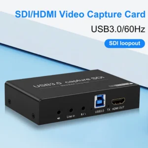 SDI HDMI to USB3.0 Video Audio Capture Card 1080P60Hz with SDI Loopout USB3.0 Recorder for SDI Camera Medical PC Live Streaming