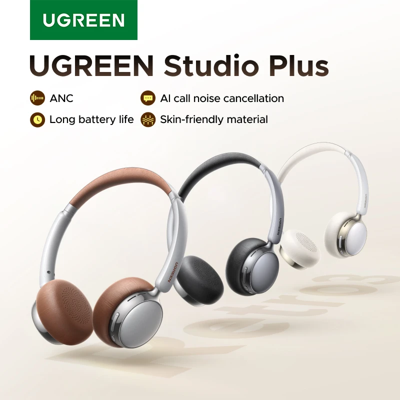 UGREEN ANC Wireless Headphones, Active Noise Cancelling, Premium On-Ear Bluetooth Headset, Customizable Sound,Cloud Foam Comfort