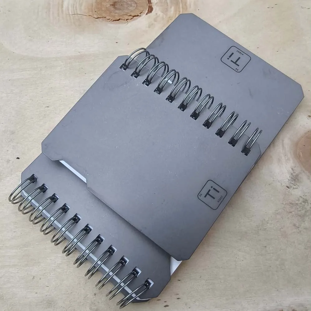 1PC Armored Titanium Alloy EDC Pocket Notebook With Quick-drying PP Synthetic Paper And Replaceable Refills - الصورة 3