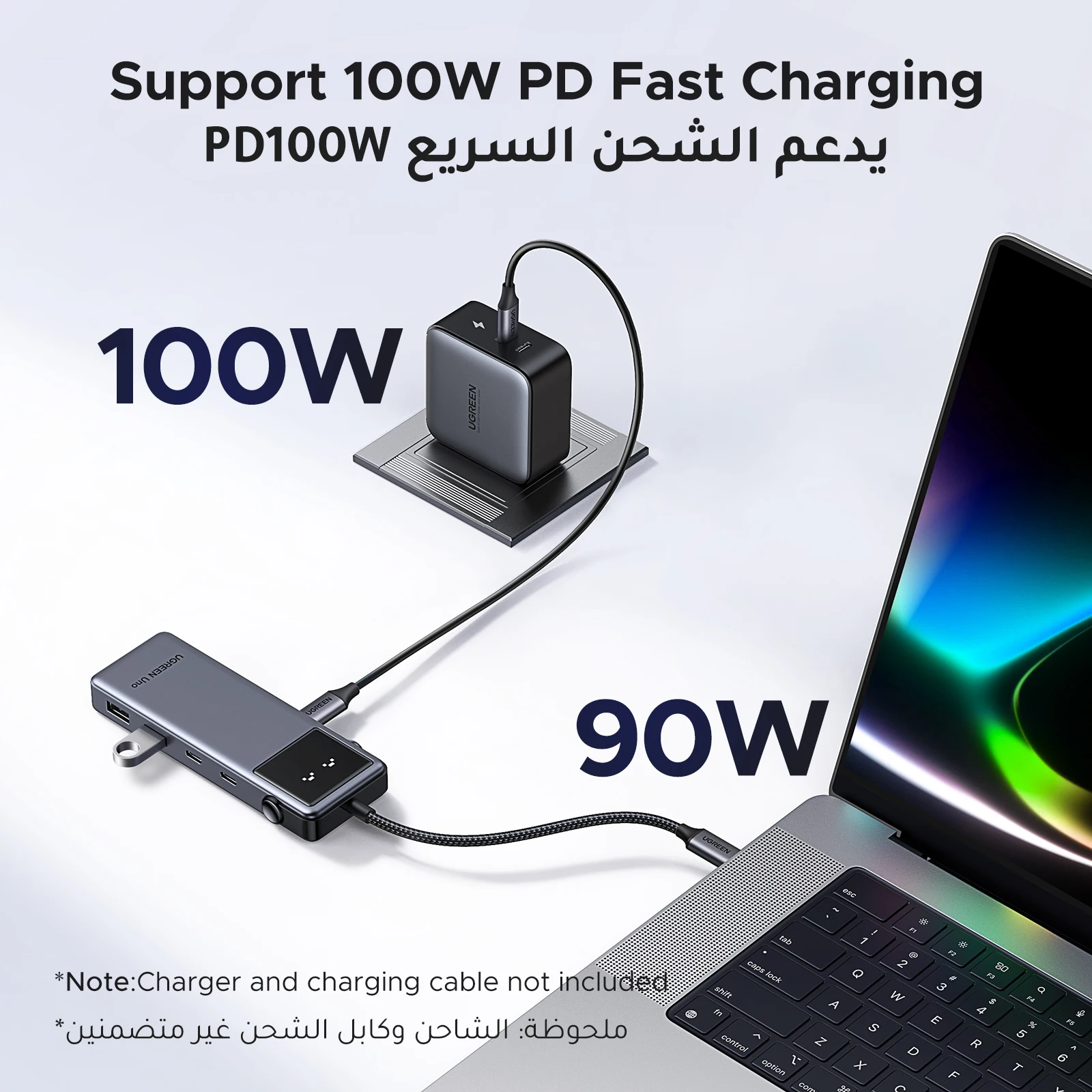 UGREEN Uno USB C HUB 6-in-1 4K60Hz PD100W 10Gbps USB3.2 Splitter Adapter for Laptop Macbook Pro Air USB Expander Docking Station - Image 4