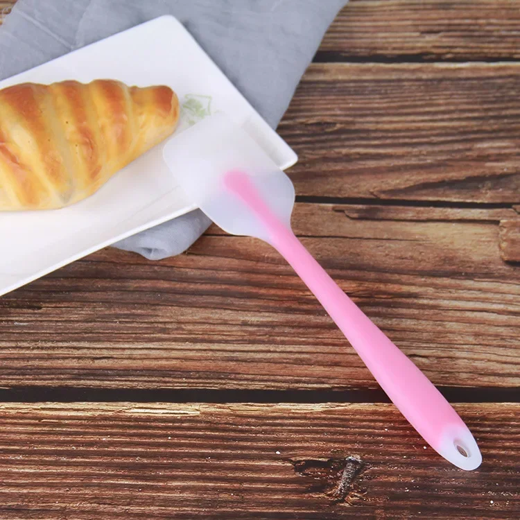 2 Size S/L Cream Scraper Integrated High Temperature Cake Cream Silicone Scraper Translucent Head Spatula Baking Tool Cake Tool - الصورة 2
