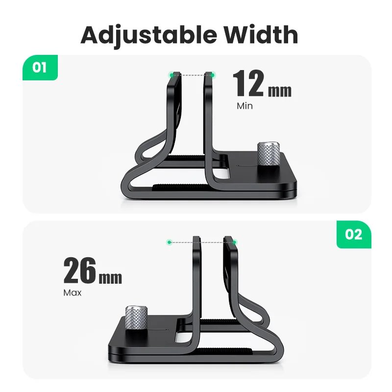 UGREEN Vertical Laptop Stand For MacBook Pro Aluminum Portable Notebook Stand Laptop Support MacBook Air Pro Tablet Phone Stand - الصورة 3