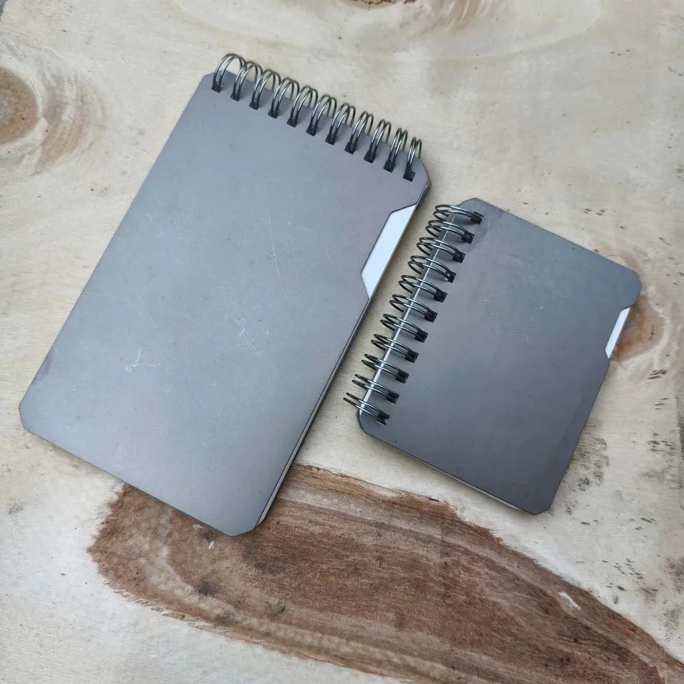 1PC Armored Titanium Alloy EDC Pocket Notebook With Quick-drying PP Synthetic Paper And Replaceable Refills - الصورة 2