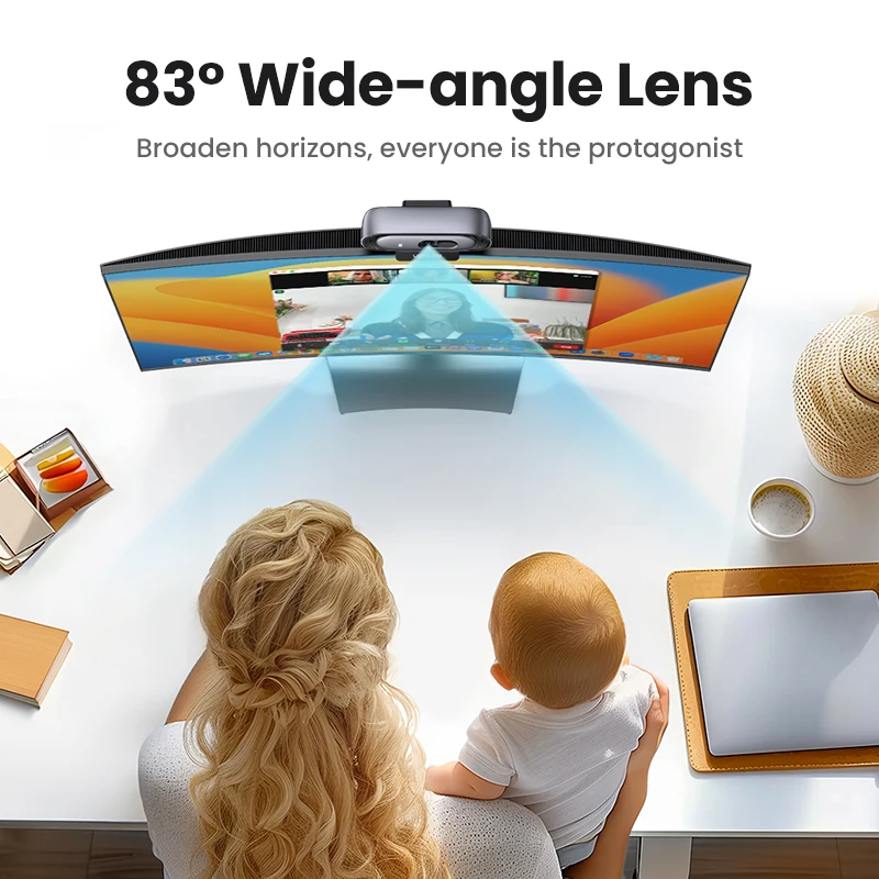 【RU】UGREEN USB 2K HD Mini For WebDual Microphones for Youtube Zoom Video Calling 2K USB - الصورة 6