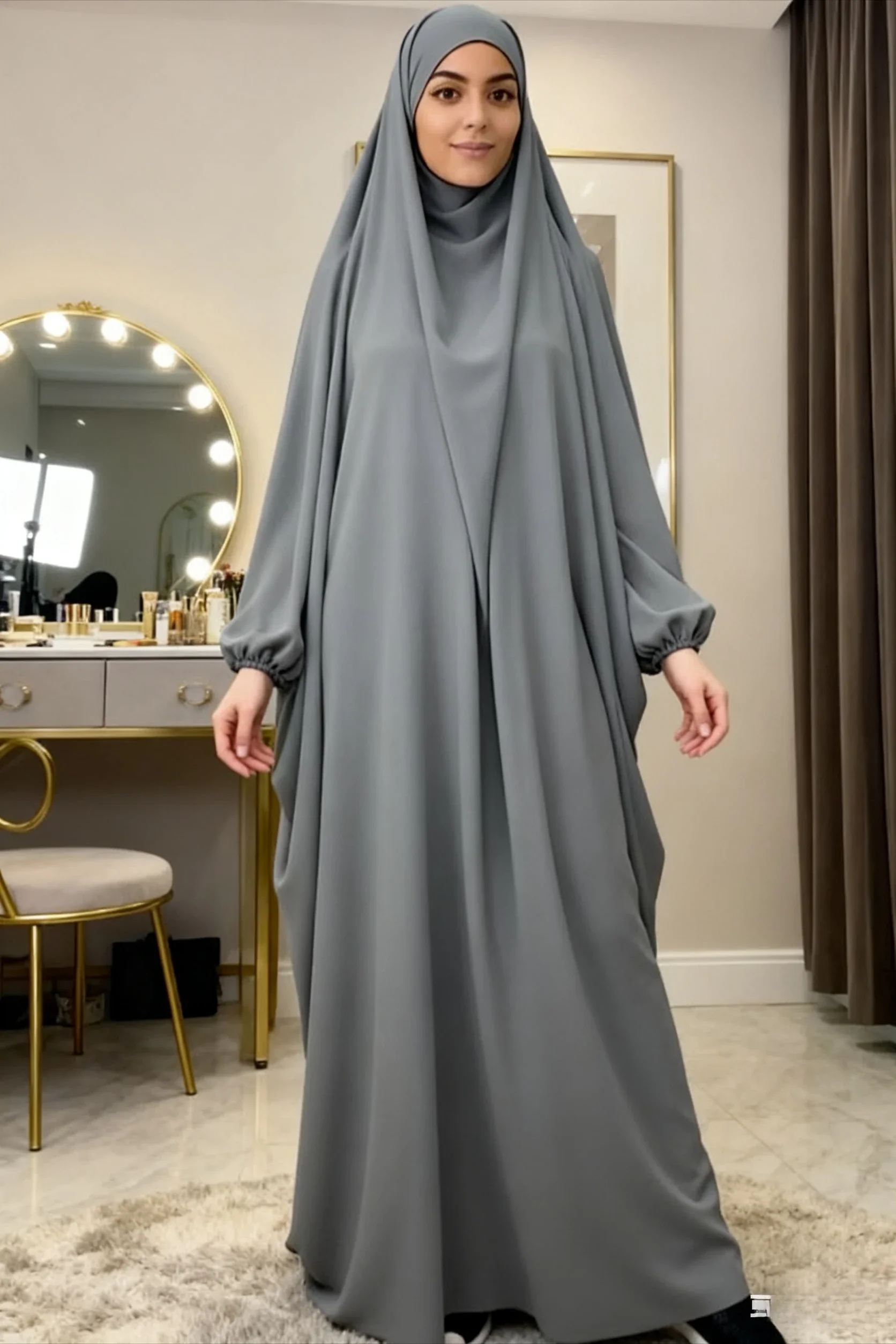 Muslim Prayer Garment Dress Wp,em Women Hijab Dress Abaya Hooded Long Khimar Jilbab Burka Eid Abayas Gown Eid Niqab Ramadan - Image 5