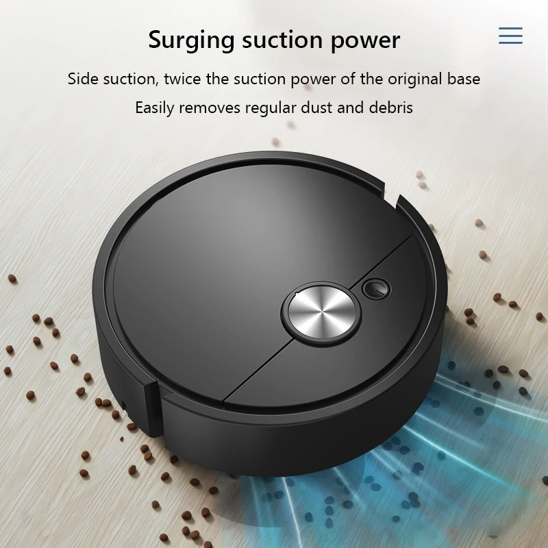 3 in 1 Robot Vacuum Rechargeable Vacuum Mop Robot Sweeping Machine Compact Cleaning Machine for Pet Hair Stubborn Dirt - الصورة 4