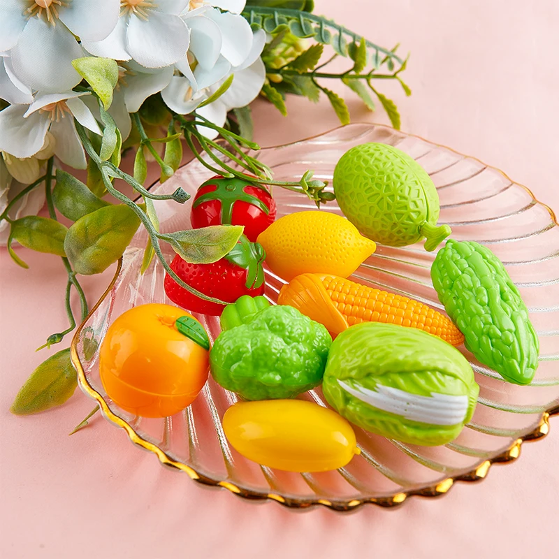 10/pcs lot Mini Simulation Foam Fruit And Vegetables Artificial Kitchen Toys For Children Pretend Play Toy Dollhouse Accessories - الصورة 3