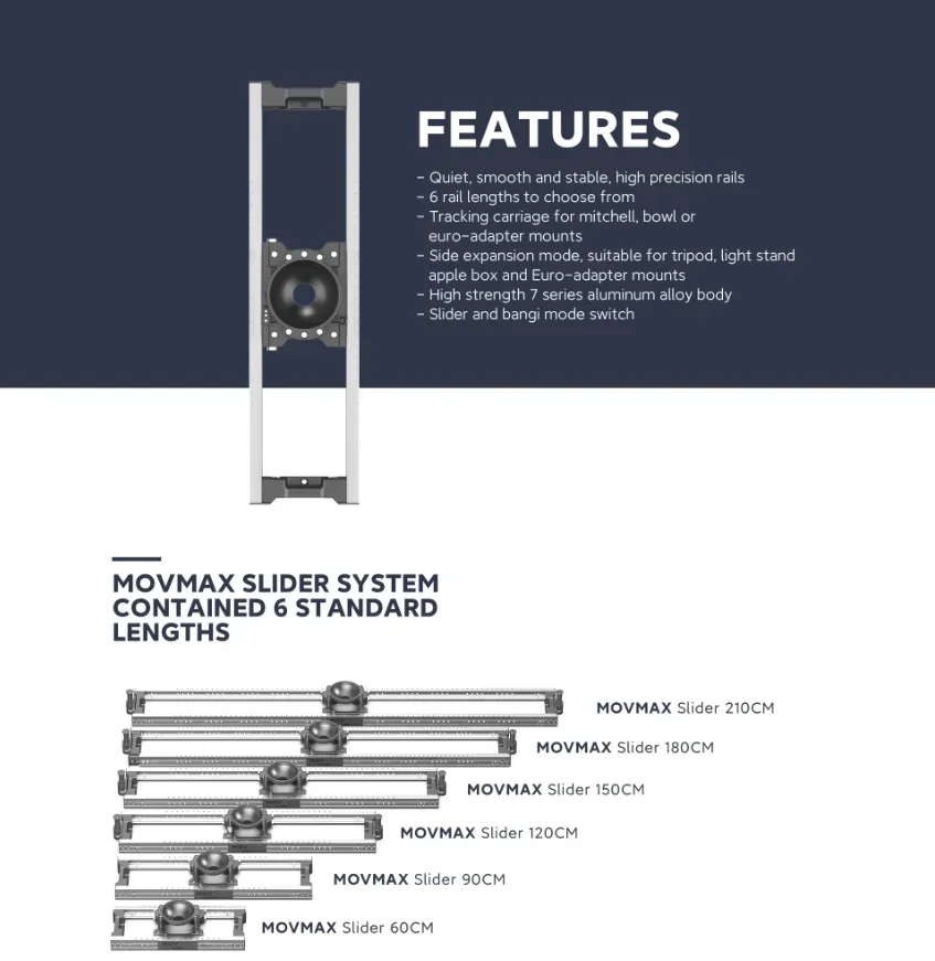 Vaxis MOVMAX 60CM Slider With 100mm Bowl or 150mm Bowl or Mitchell Mount - الصورة 2